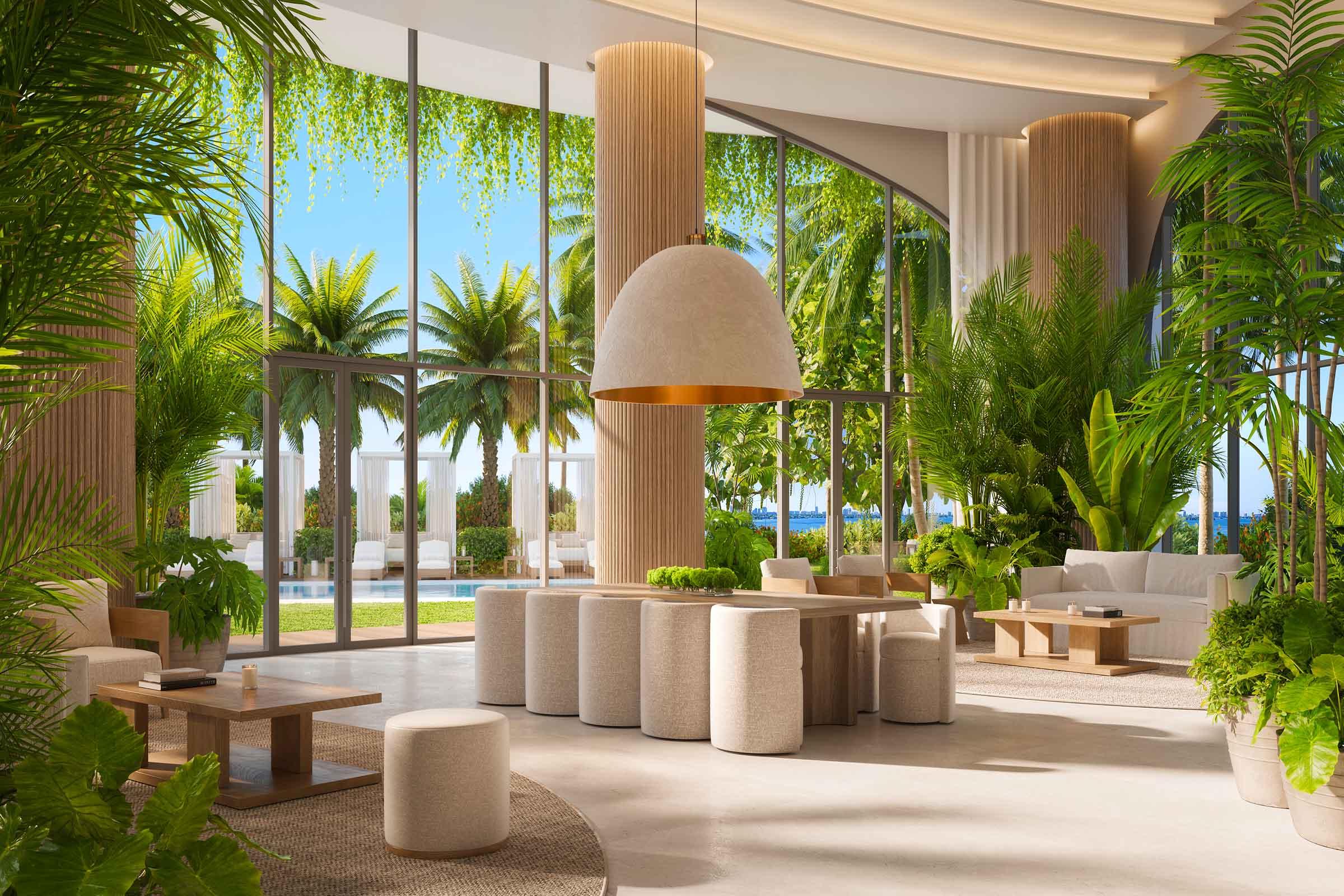 EDITION Residences Miami Edgewater Pool Lounge的渲染图