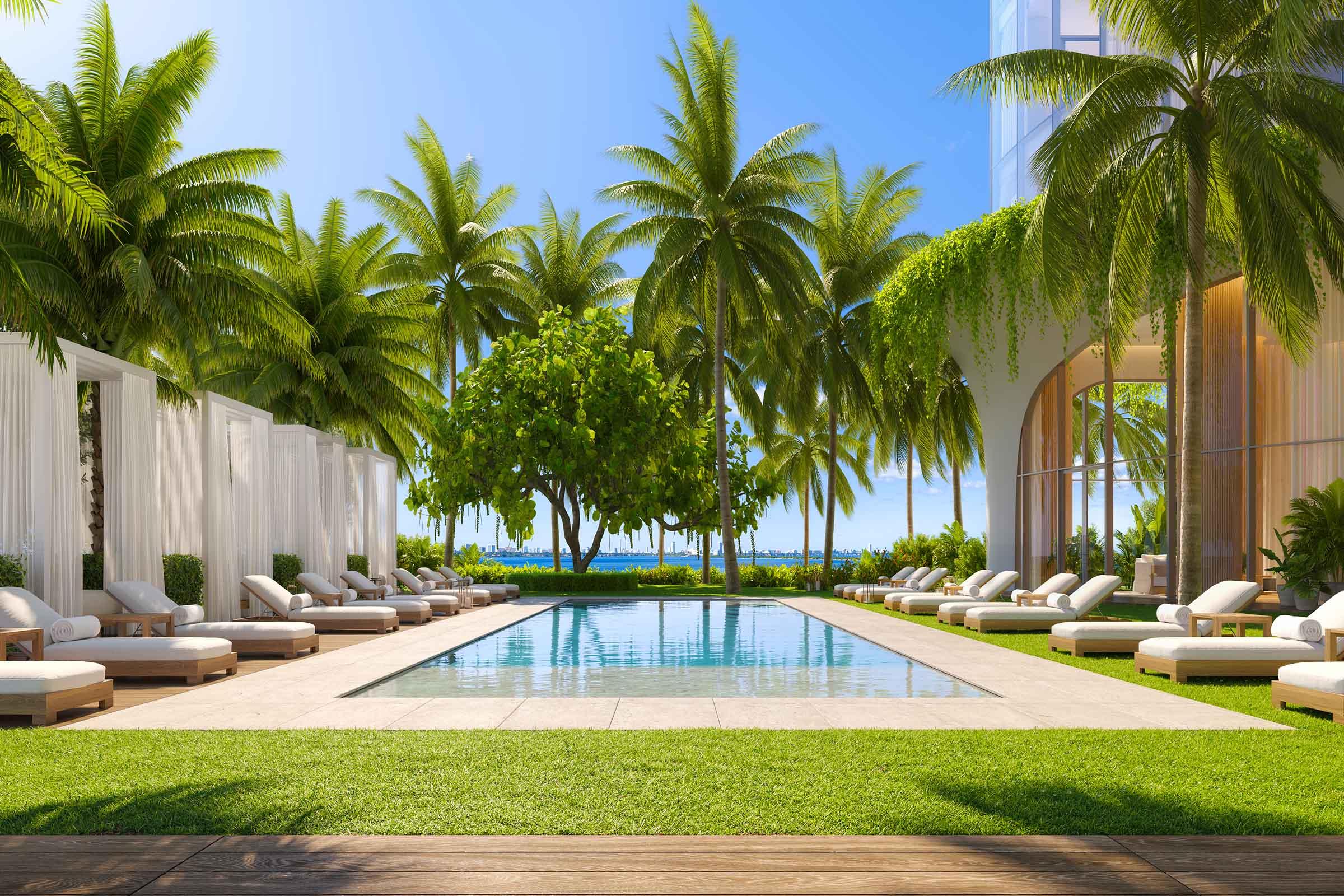EDITION Residences Miami Edgewater Pool的渲染图